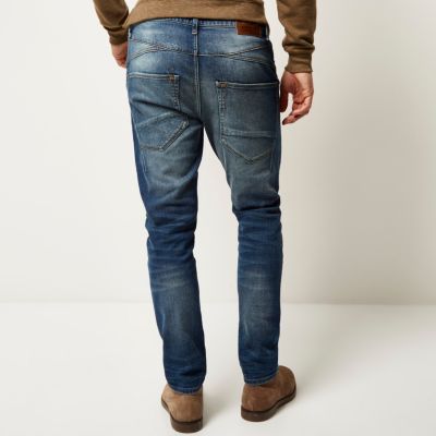 Mid blue wash Chester skinny tapered jeans